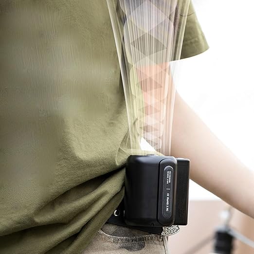 Portable Waist Fan Rechargeable,3 Speeds Strong Airflow (Black)