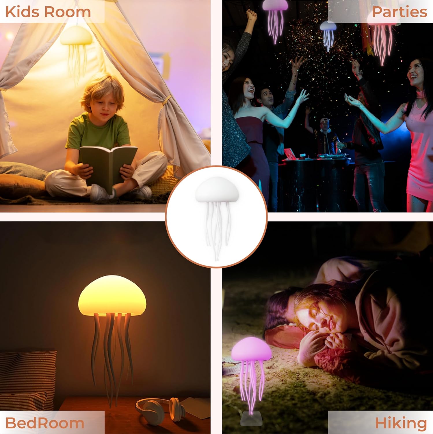 IHAUSS Jelly Fish Light Lamp with Dancing Legs and Changing Color