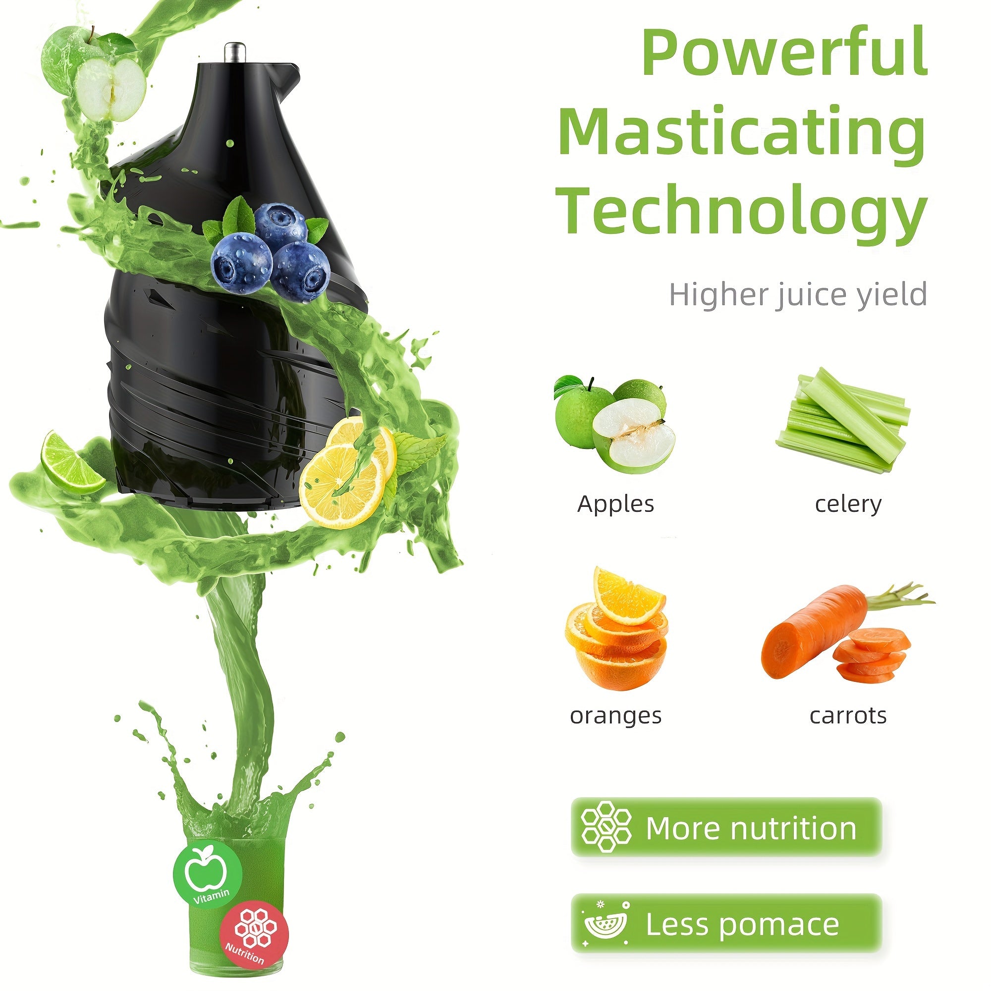 BioloMix™ 200W Powerful Juicer Machine (آلة عصير قوية بقوة 200 واط)