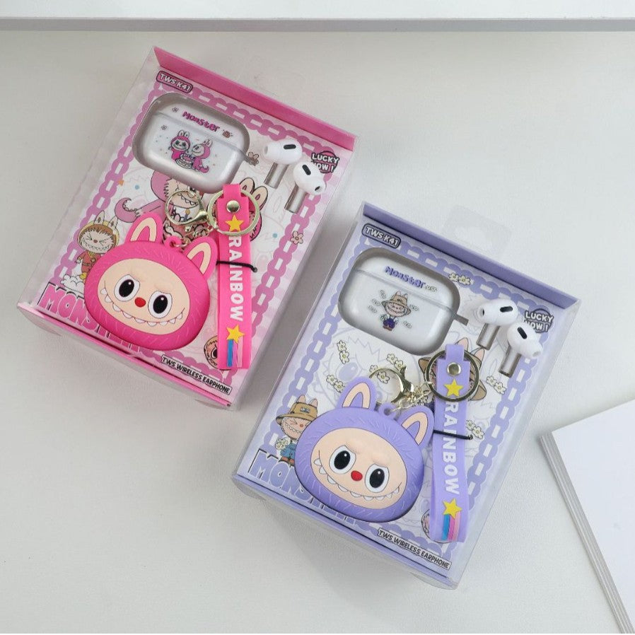 Labubu Design Airpods Pro Blutooth+ Airpod case+ Labubu keychain
